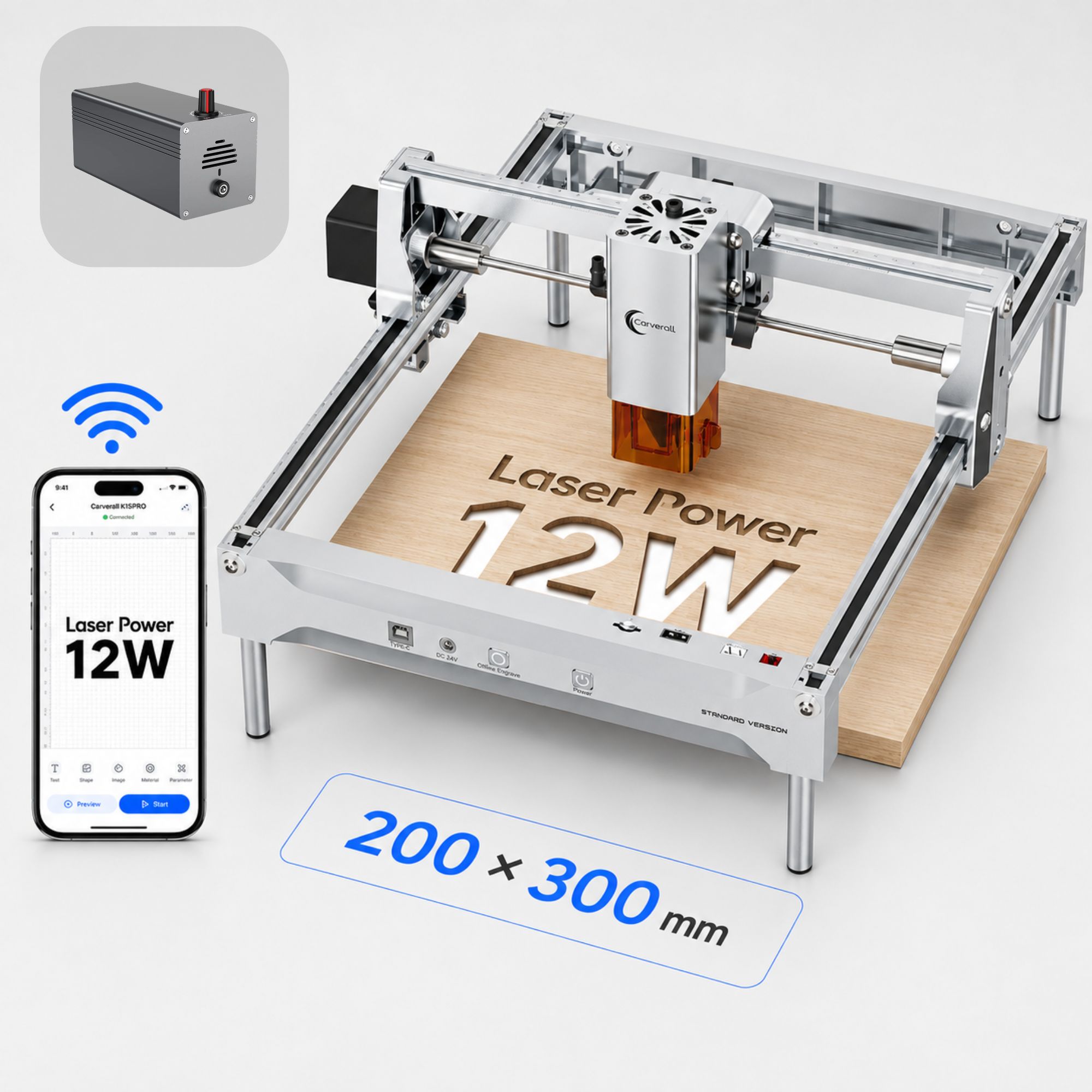 Industrial Laser Engraver - K15 PRO 12W Laser-Gravier- und Schneidegerät